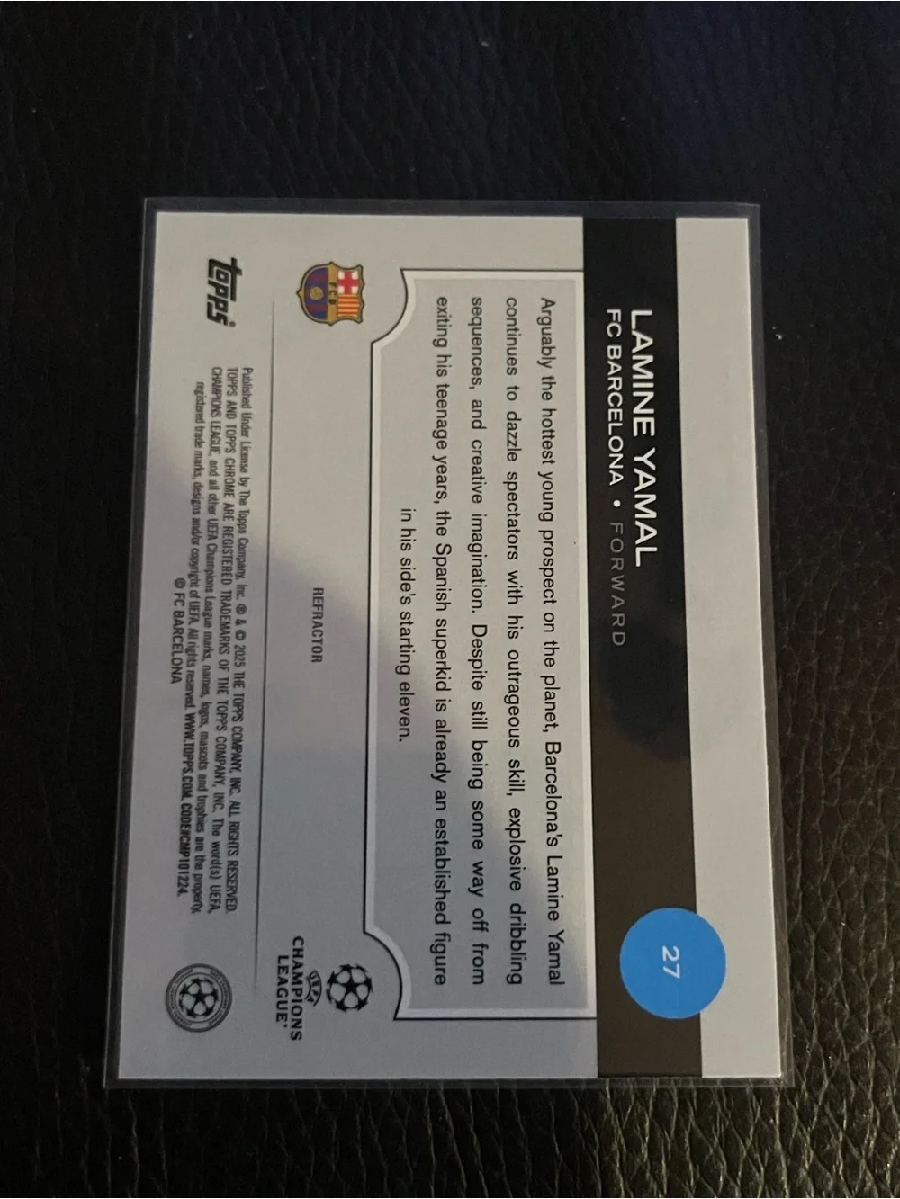 Topps Chrome Lamine Yamal Future Start Refractor Soccer Card - Picture 2 of 2
